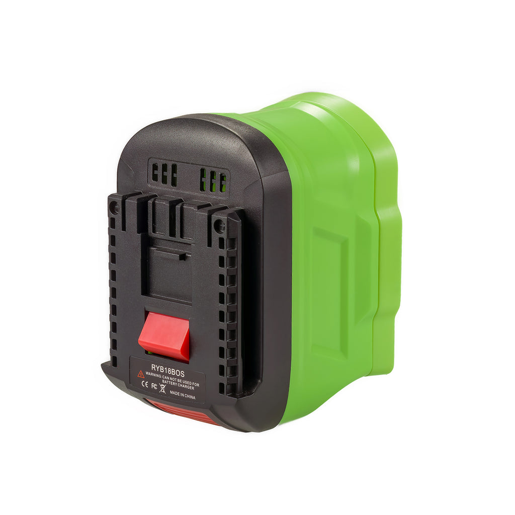Ryobi 18V ONE+ to Bosch 18V GBA (Blue) battery adapter - Bosch tool-side connection, terminal slots and release button