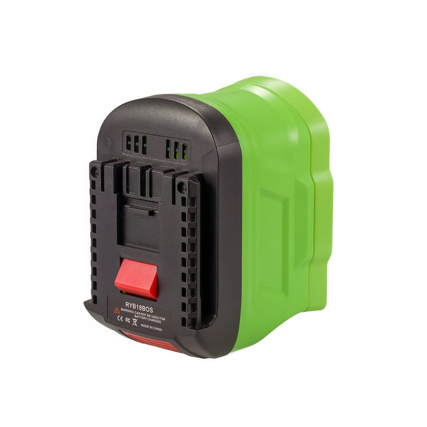 Ryobi 18V ONE+ to Bosch 18V GBA (Blue) battery adapter - Bosch tool-side connection, terminal slots and release button