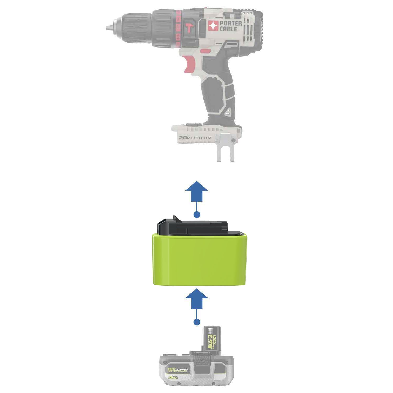 Ryobi 18V auf Porter Cable 20V Batterieadapter