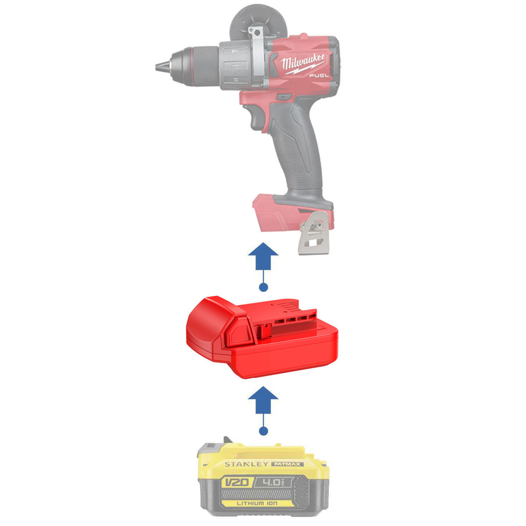 Stanley V20 auf Milwaukee M18 Akkuadapter