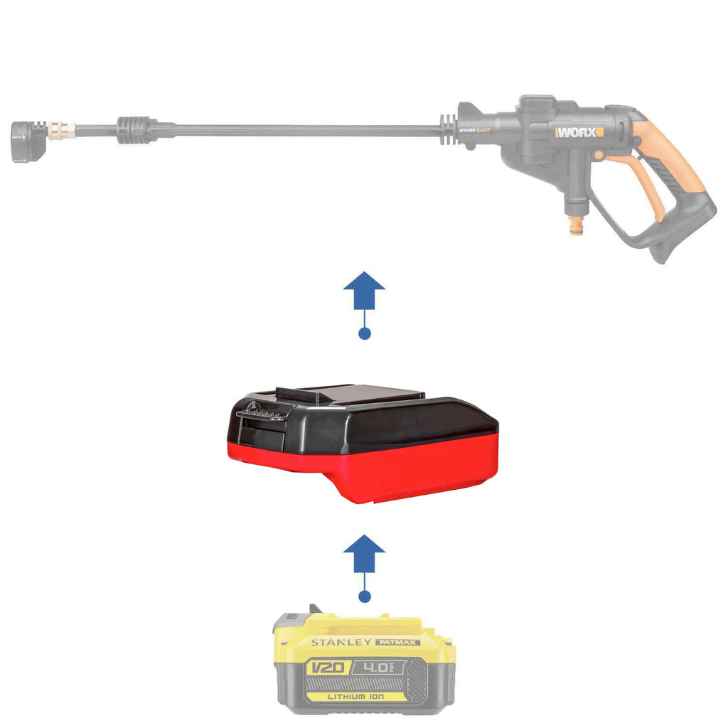 Adaptateur de batterie Stanley V20 vers WORX 20V PowerShare (Orange)
