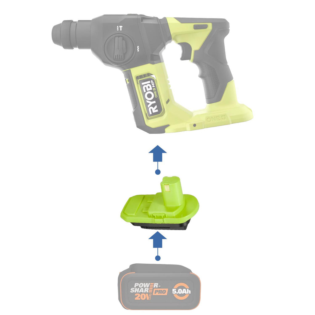 WORX 20V PowerShare (Orange) auf Ryobi 18V Batterieadapter