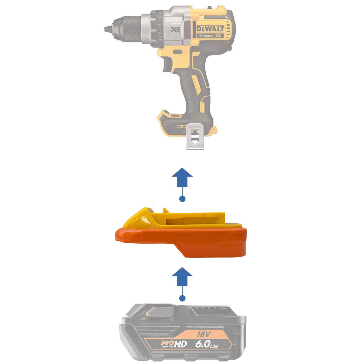 AEG 18V auf DeWalt 20V MAX Akkuadapter