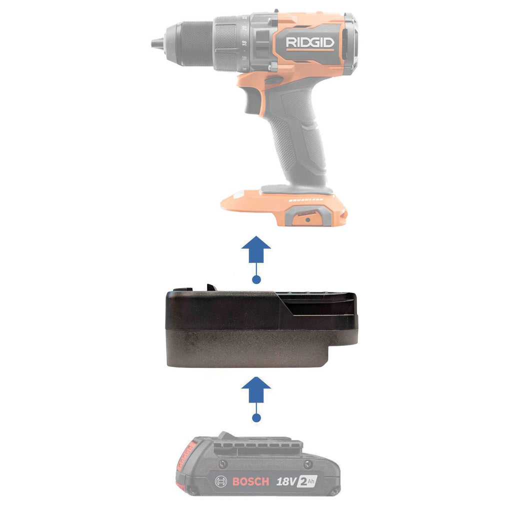 Bosch 18V GBA (Blau) auf RIDGID 18V Akkuadapter
