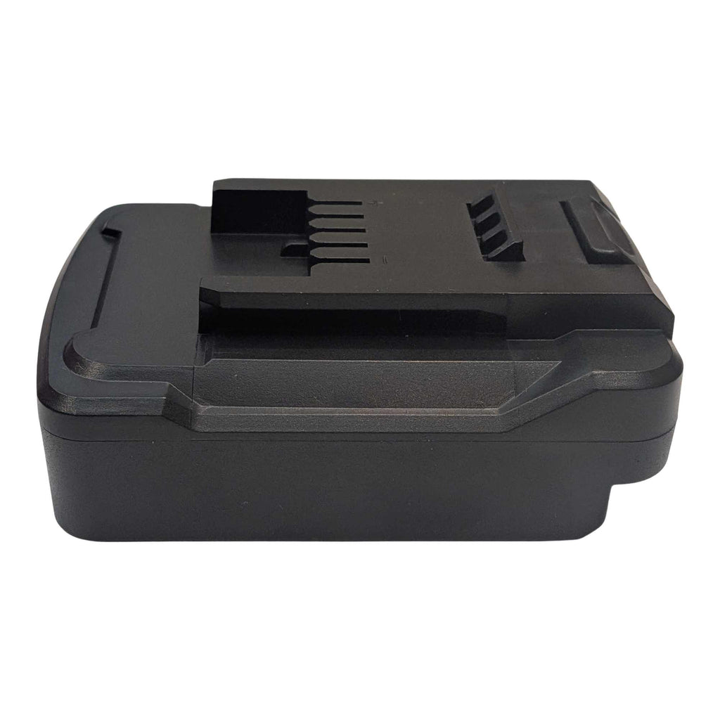 Bosch 18V GBA (Blue) to Einhell 18V PXC battery adapter - side view with the Einhell tool-side connection uppermost
