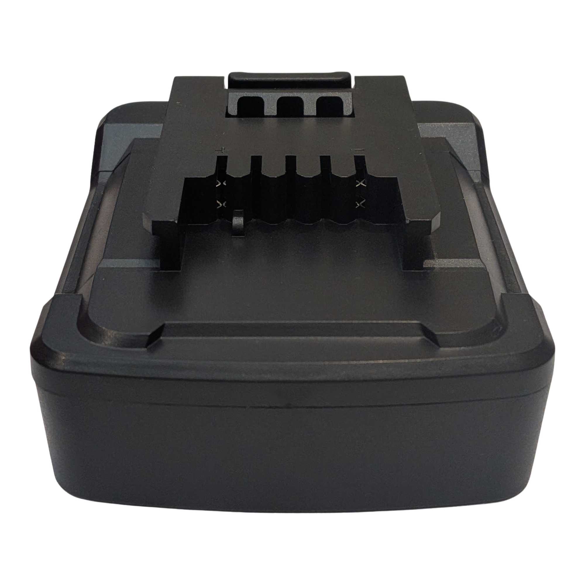 Bosch 18V GBA (Blue) to Einhell 18V PXC battery adapter - Einhell tool-side connection end-on, five terminal slots