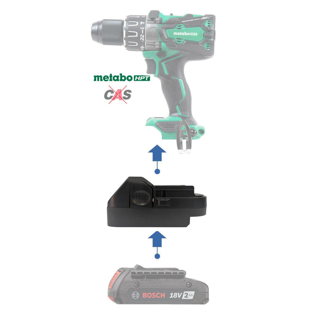 Bosch 18V GBA (Blau) auf Metabo HPT 18V Akkuadapter