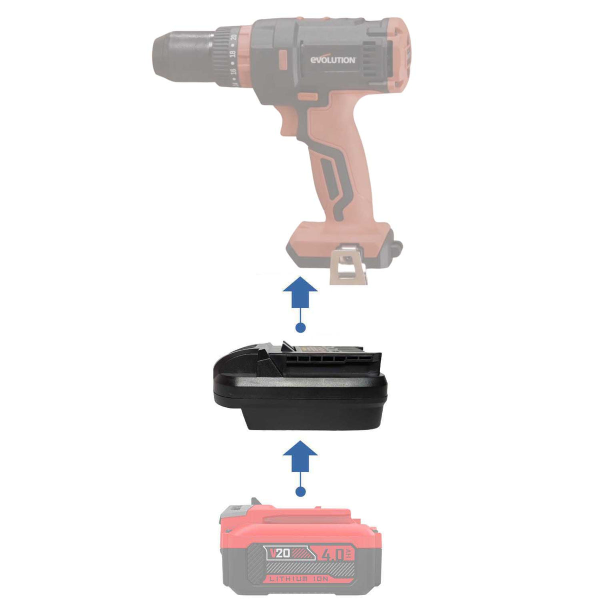 Craftsman 20V auf Evolution 18V EXT Akkuadapter