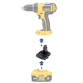 DeWalt 20V MAX to DeWalt 18V Ni-Cd battery adapter - compatibility diagram showing battery, adapter and cordless drill
