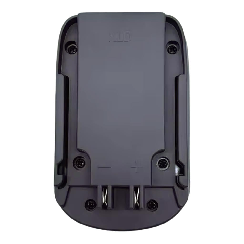Hilti 22V to Makita 18V LXT battery adapter - battery-side connection, twin spring contacts and polarity marks