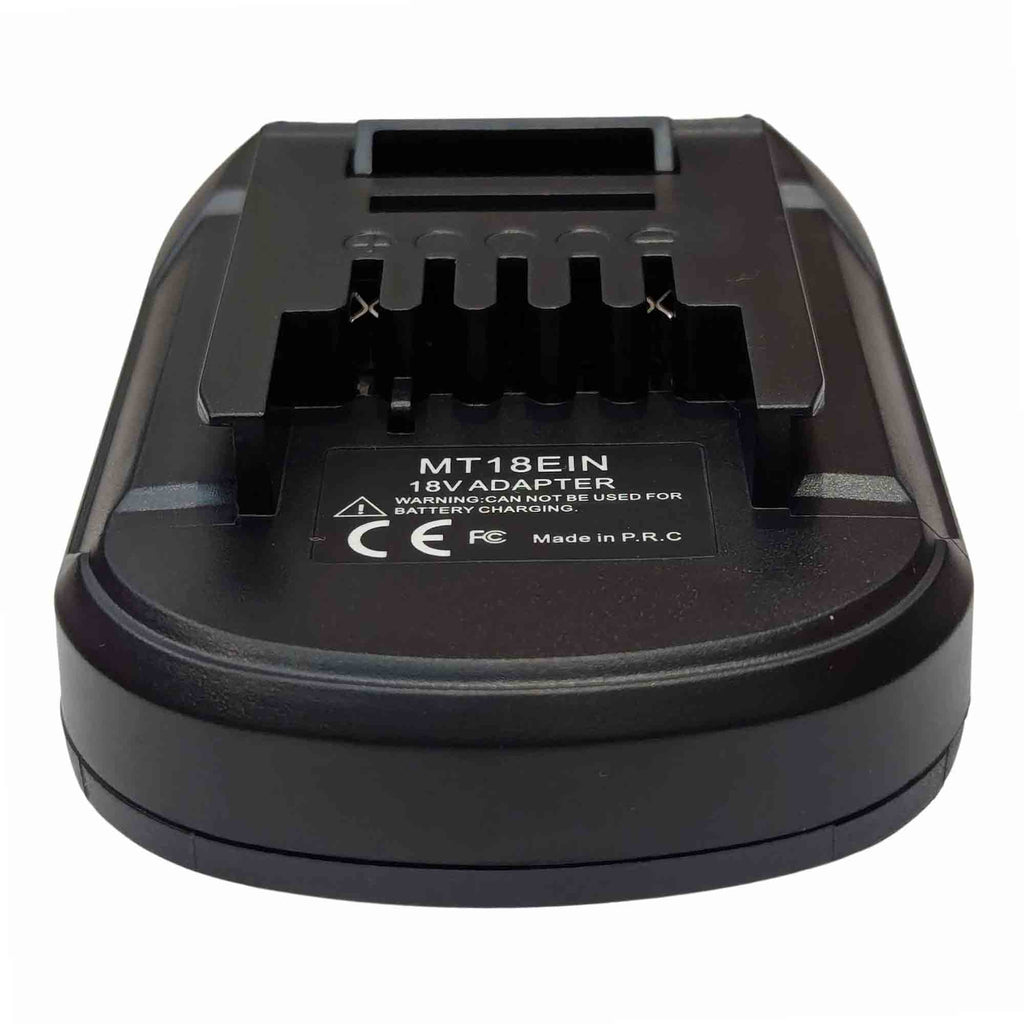 Makita 18V LXT to Einhell 18V PXC battery adapter - Einhell tool-side connection with the printed rating label