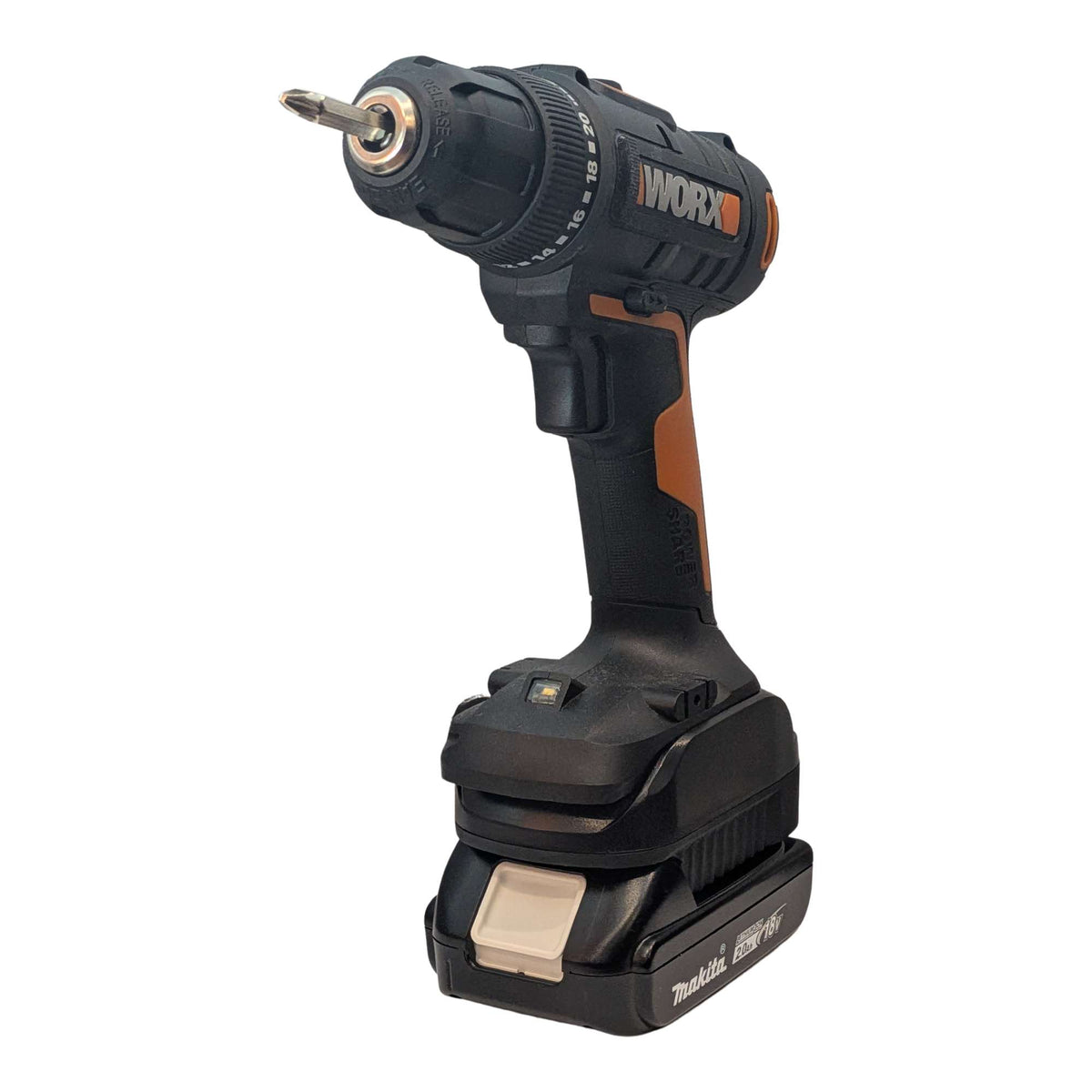 Makita 18V LXT vers WORX 20V PowerShare (Orange) Adaptateur de batterie