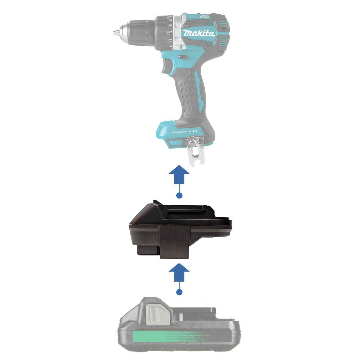 Metabo HPT 18V auf Makita 18V LXT Akkuadapter