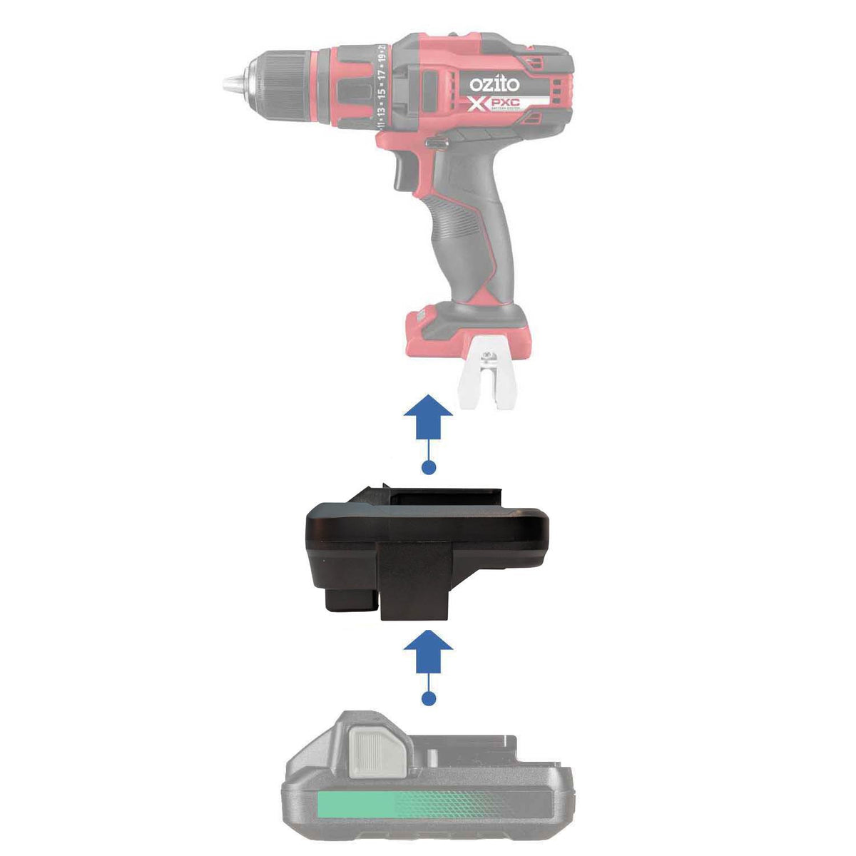 Metabo HPT 18V auf Ozito 18V PXC Akkuadapter