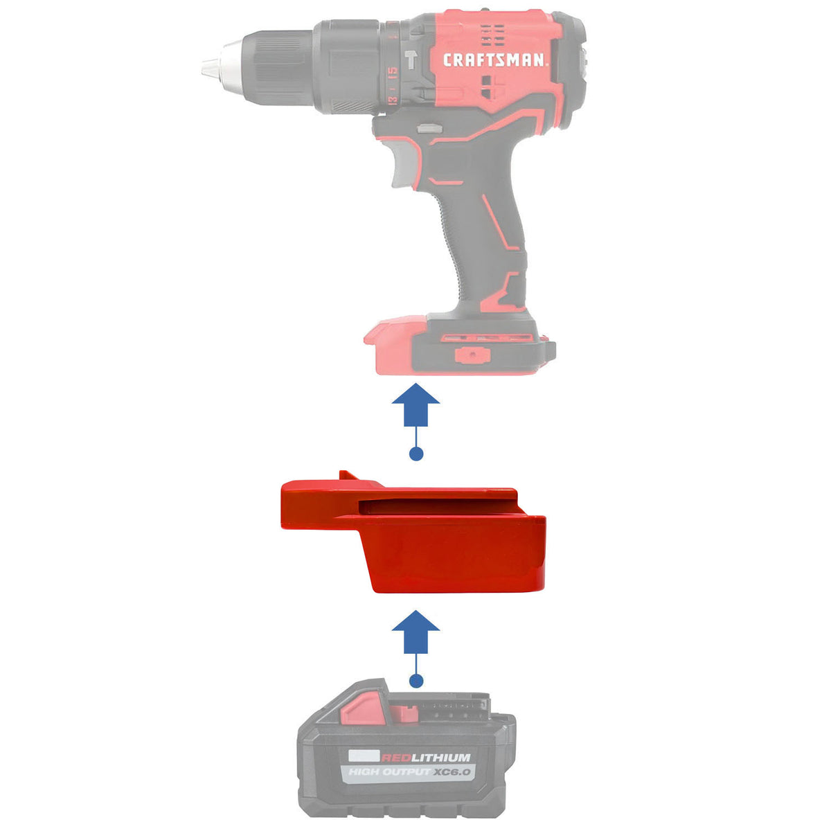 Milwaukee M18 vers Craftsman 20V Adaptateur de batterie
