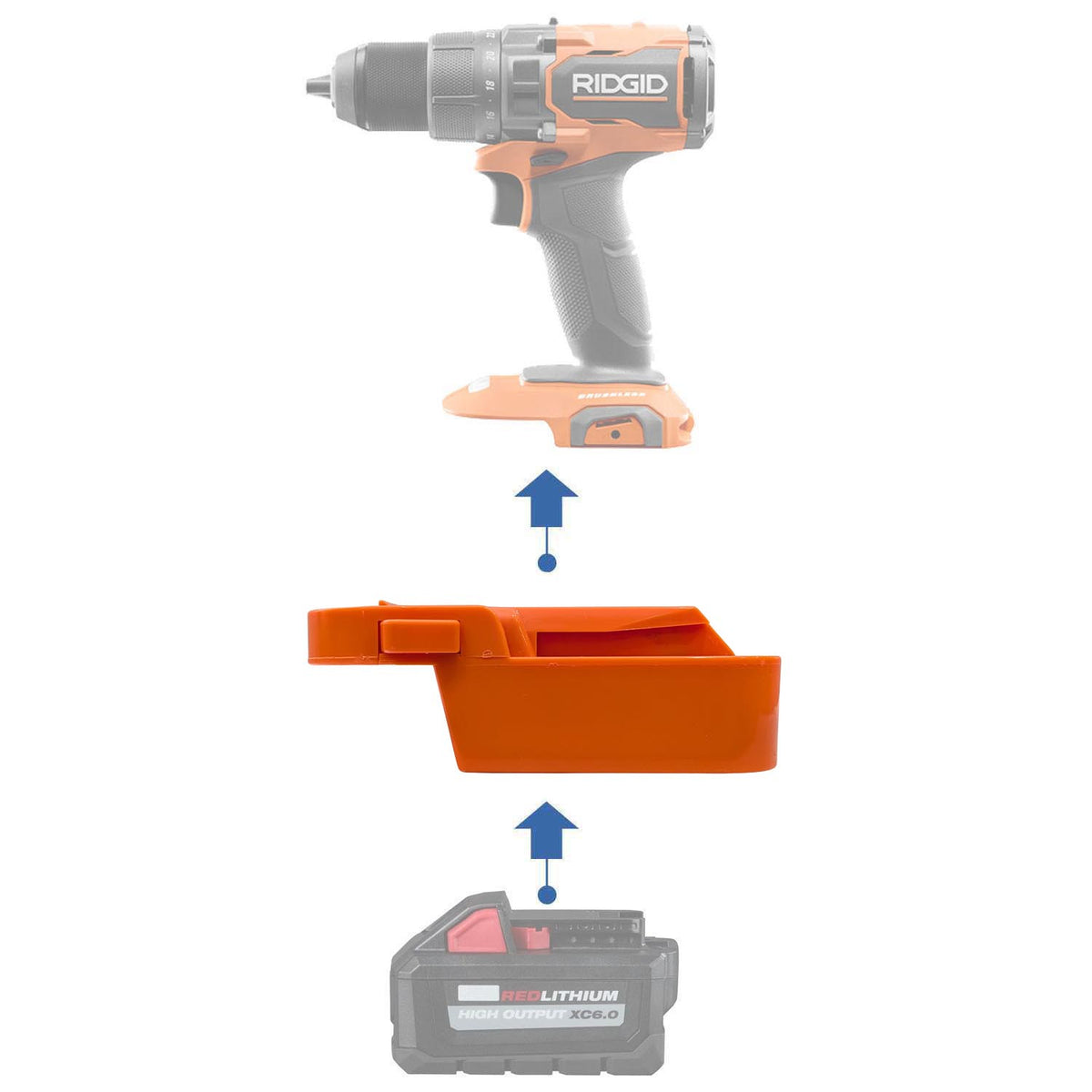 Milwaukee M18 vers RIDGID 18V Adaptateur de batterie