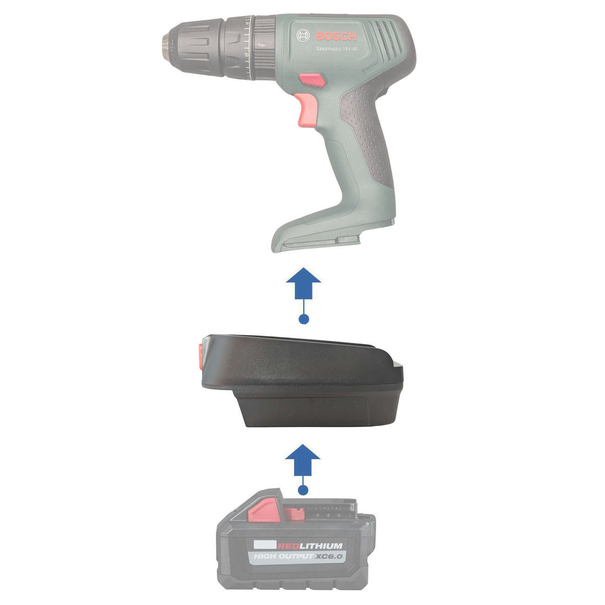 Milwaukee M18 auf Bosch 18V PBA (Grün) Akkuadapter