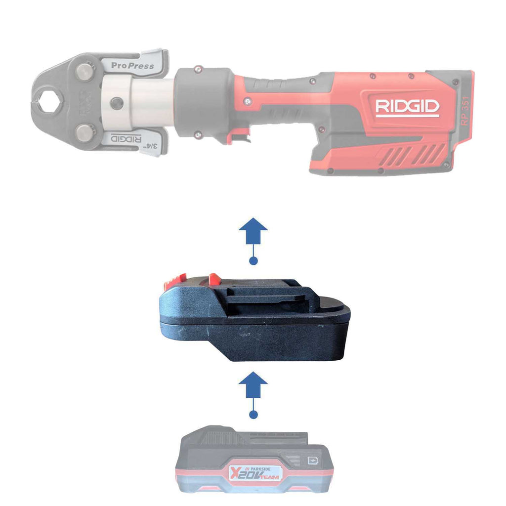 Parkside X20V auf RIDGID 18V ROT Akkuadapter