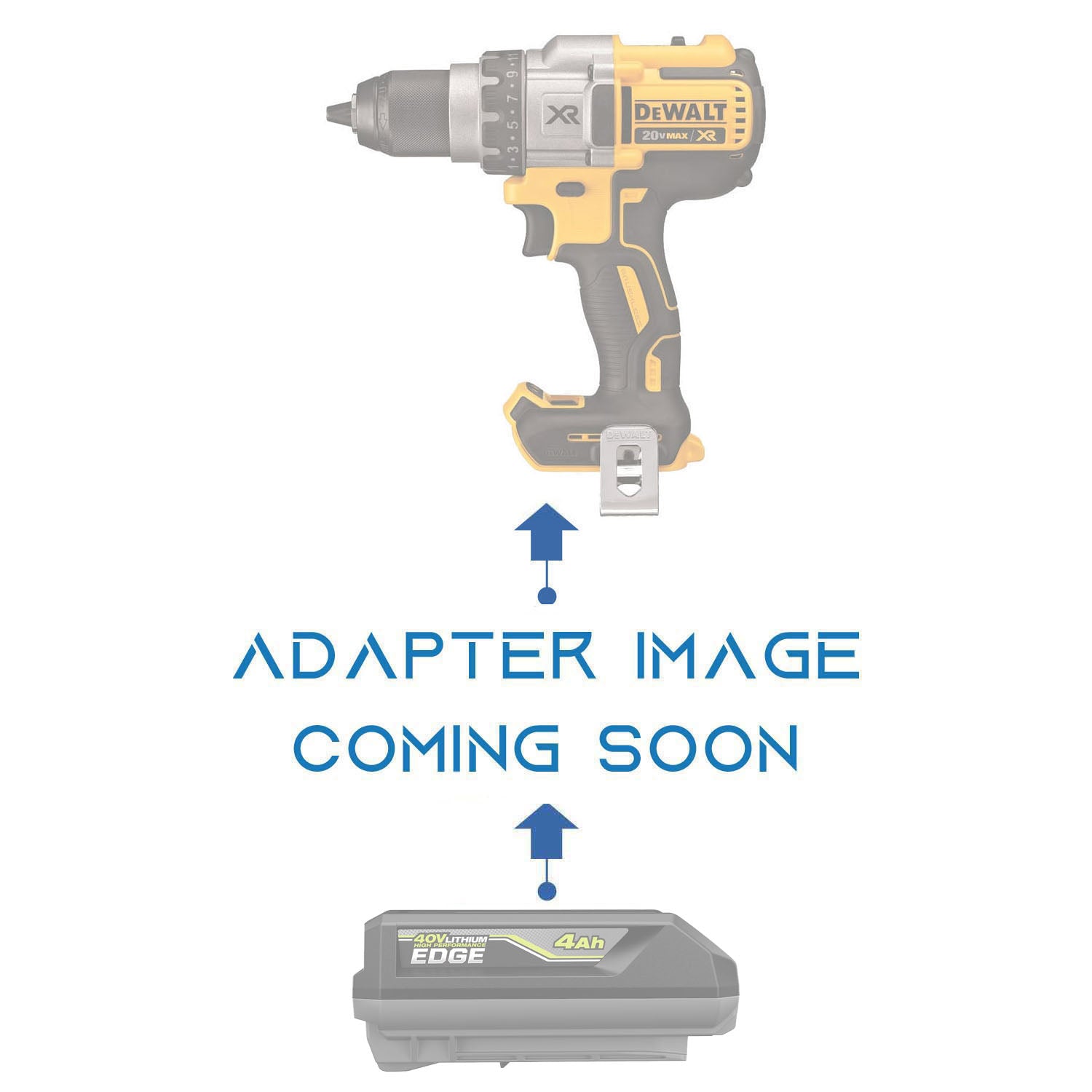 Ryobi 36V/40V to DeWalt 20V MAX battery adapter - placeholder reading adapter image coming soon