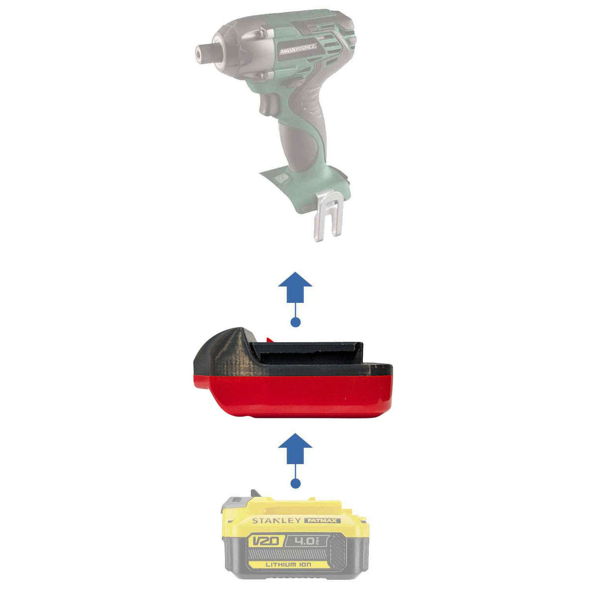 Stanley FATMAX V20 auf Masterforce 20V Akkuadapter