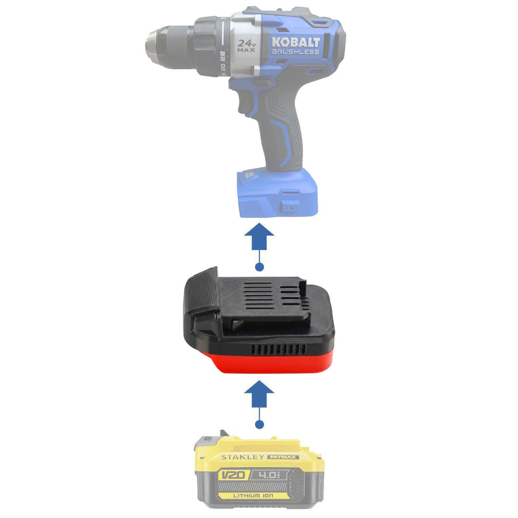 Stanley V20 auf Kobalt 24V Akkuadapter