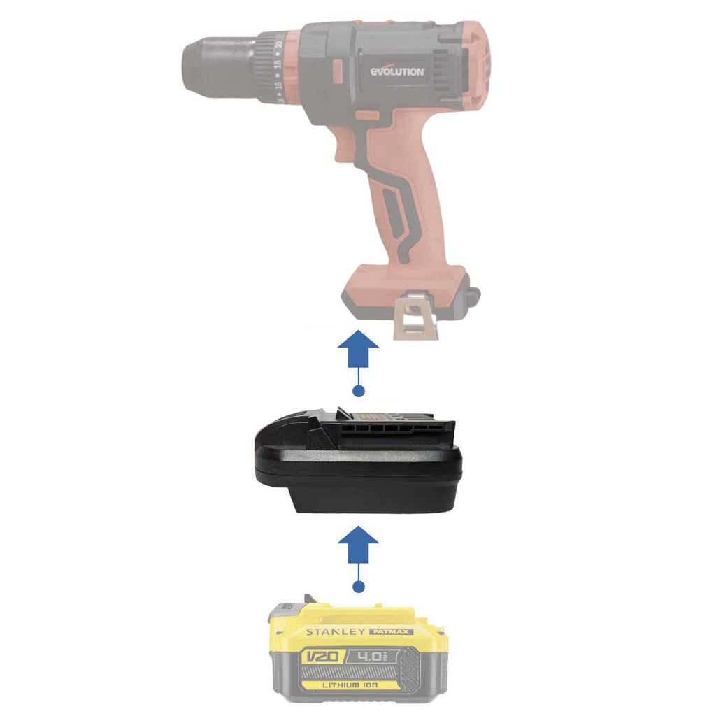 Stanley V20 auf Evolution 18V EXT Akkuadapter